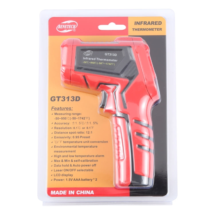 BENETECH GT313D LCD Display Infrared Thermometer, Battery Not Included - HoMEdemic™ 