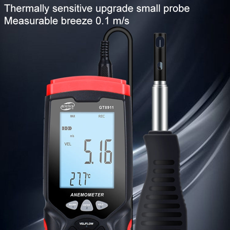 BENETECH GT8911 Handheld Digital LCD Hot Wire Anemometer, GT8911 Hot Wire Anemometer - HoMEdemic™ 