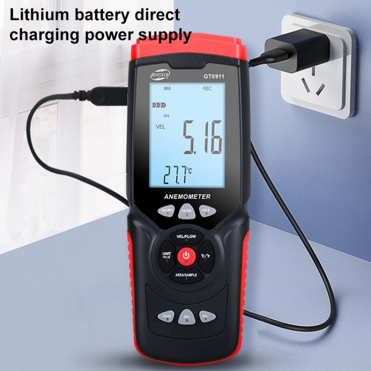 BENETECH GT8911 Handheld Digital LCD Hot Wire Anemometer, GT8911 Hot Wire Anemometer - HoMEdemic™ 