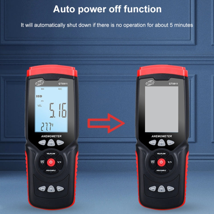 BENETECH GT8911 Handheld Digital LCD Hot Wire Anemometer, GT8911 Hot Wire Anemometer - HoMEdemic™ 