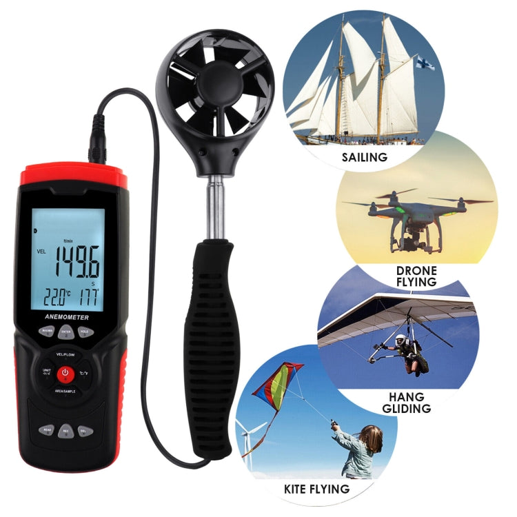 BENETECH GT8913 Handheld Digital LCD Hot Wire Anemometer, Battery Not Included - HoMEdemic™ 