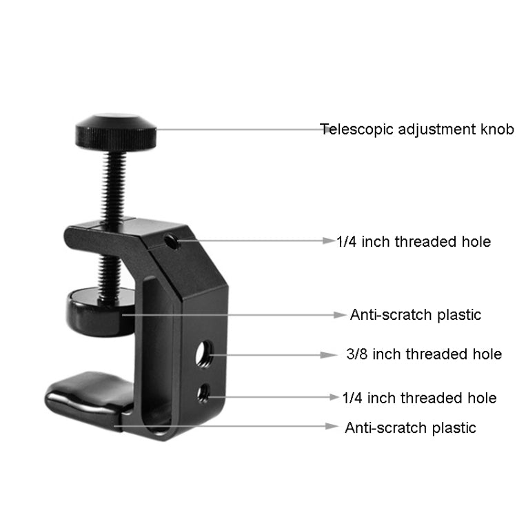 BEXIN WN-38 Universal C-Clamp With 1/4-Inch & 3/8-Inch Hole For Tables Desk Mount - HoMEdemic™ 