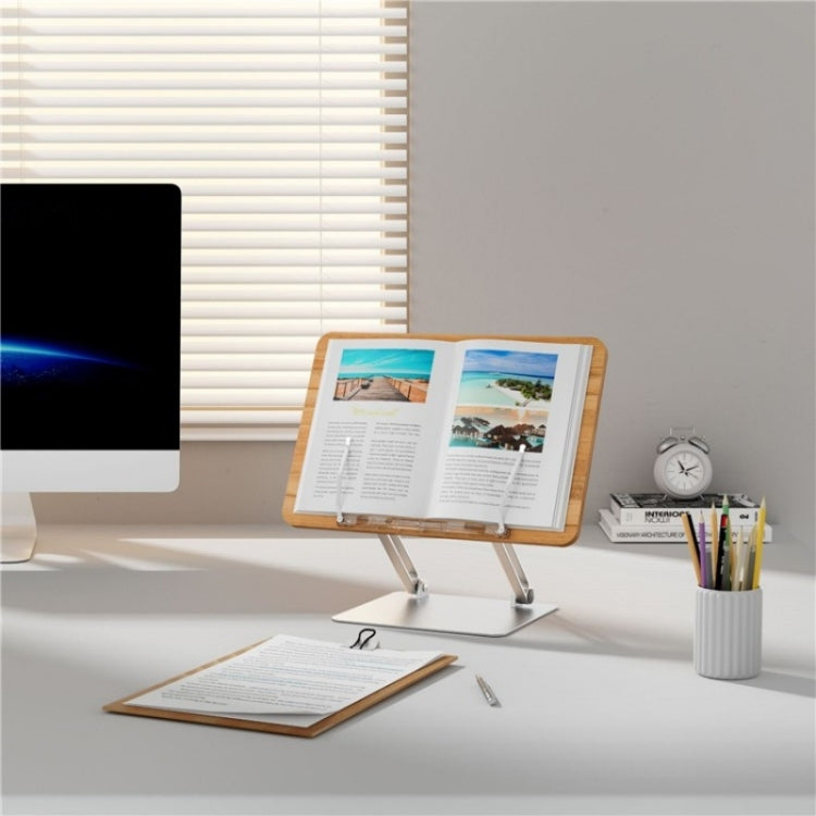 BG-4 Desktop Book Reading Bracket Aluminum Alloy +Wood Board Textbook Tablet Holder Stand - HoMEdemic™ 