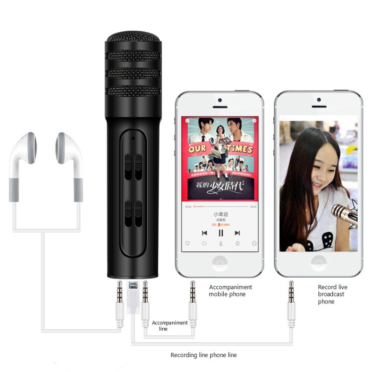 BGN-C7 Condenser Microphone Dual Mobile Phone Karaoke Live Singing Microphone Built-in Sound Card - HoMEdemic™ 