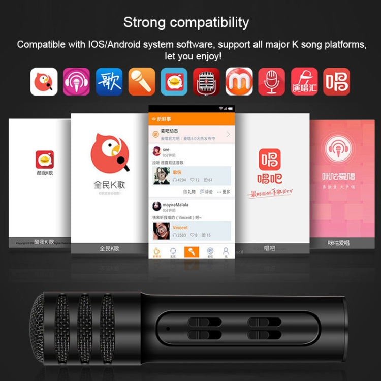 BGN-C7 Condenser Microphone Dual Mobile Phone Karaoke Live Singing Microphone Built-in Sound Card - HoMEdemic™ 