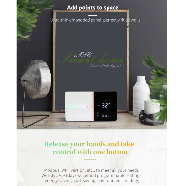 BHT-005-GCLW 220V AC 3A Smart Home Heating Thermostat for EU Box, Control Boiler Heating with Only Internal Sensor & WIFI Connection, BHT-005-GCLW - HoMEdemic™ 