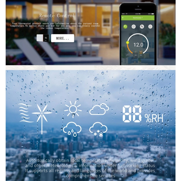 BHT-005-GCLW 220V AC 3A Smart Home Heating Thermostat for EU Box, Control Boiler Heating with Only Internal Sensor & WIFI Connection, BHT-005-GCLW - HoMEdemic™ 