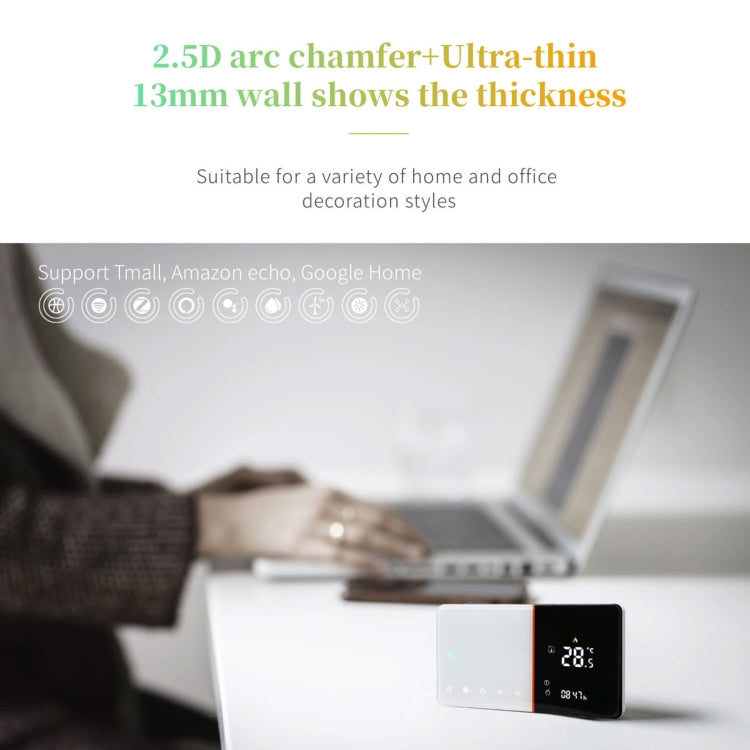 BHT-005-GCLW 220V AC 3A Smart Home Heating Thermostat for EU Box, Control Boiler Heating with Only Internal Sensor & WIFI Connection, BHT-005-GCLW - HoMEdemic™ 