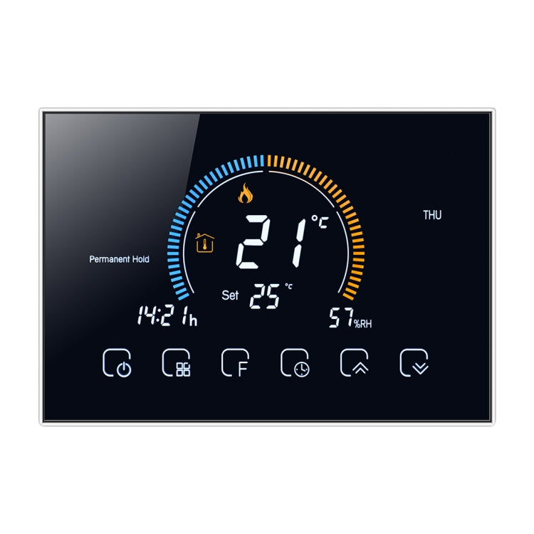 BHT-8000-GA Control Water Heating Energy-saving and Environmentally-friendly Smart Home Negative Display LCD Screen Round Room Thermostat without WiFi, without WiFi - HoMEdemic™ 