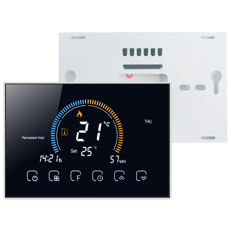 BHT-8000-GCLW Controlling Water/Gas Boiler Heating Energy-saving and Environmentally-friendly Smart Home Negative Display LCD Screen Round Room Thermostat with WiFi, with WiFi Black, with WiFi White - HoMEdemic™ 