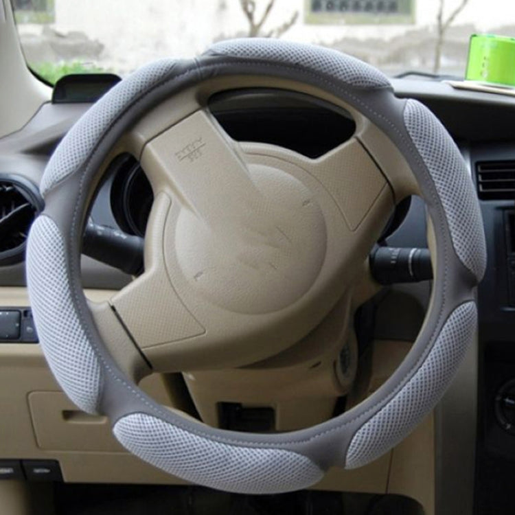 Sandwich Steering Wheel Cover, Grey and  white glue#38cm, Beige and white glue#38cm, Red and white glue#38cm, Black and white glue#38cm - HoMEdemic™ 