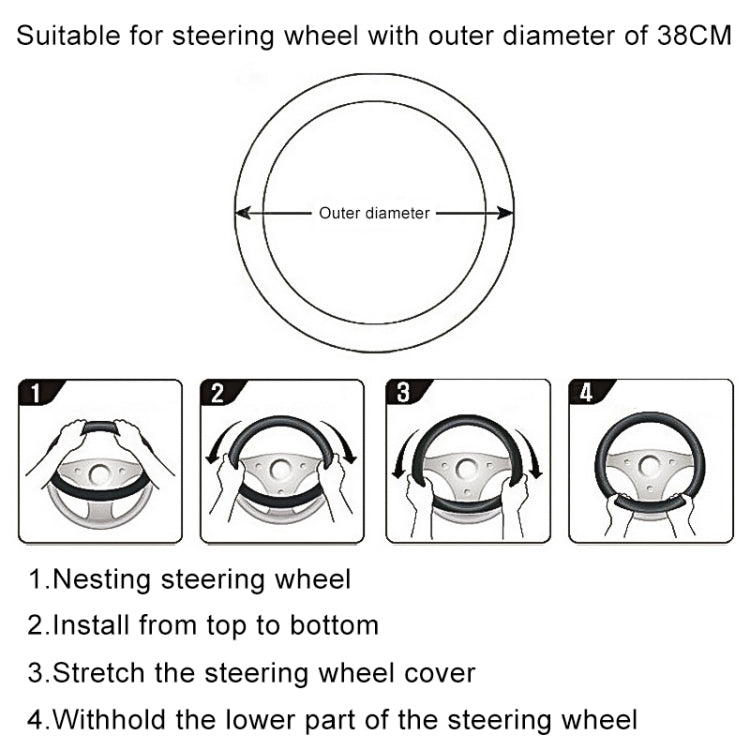 Sandwich Steering Wheel Cover, Grey and  white glue#38cm, Beige and white glue#38cm, Red and white glue#38cm, Black and white glue#38cm - HoMEdemic™ 