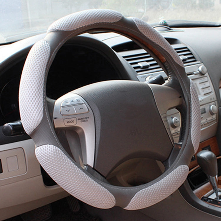 Sandwich Steering Wheel Cover, Grey and  white glue#38cm, Beige and white glue#38cm, Red and white glue#38cm, Black and white glue#38cm - HoMEdemic™ 
