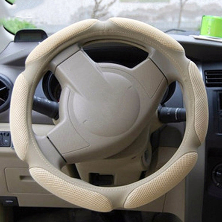 Sandwich Steering Wheel Cover, Grey and  white glue#38cm, Beige and white glue#38cm, Red and white glue#38cm, Black and white glue#38cm - HoMEdemic™ 