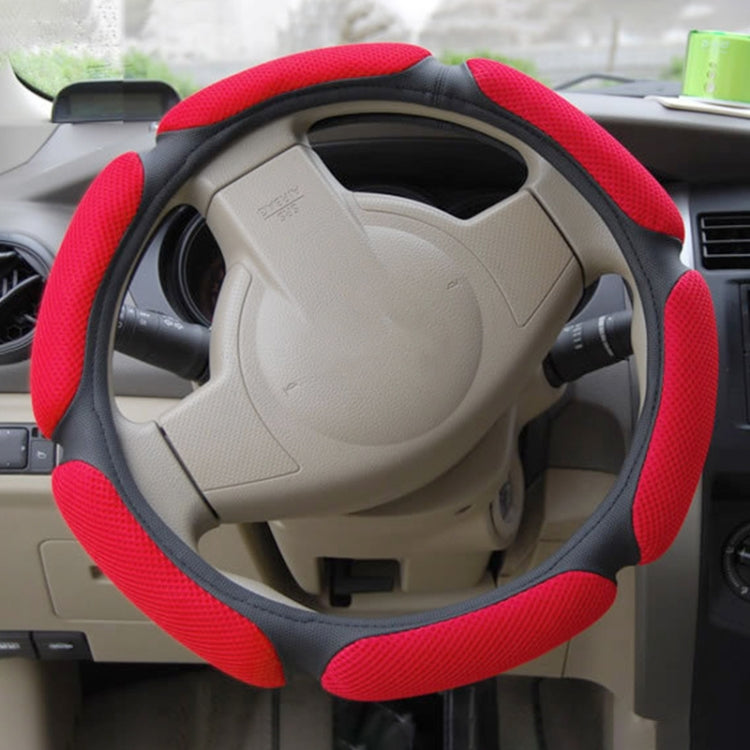 Sandwich Steering Wheel Cover, Grey and  white glue#38cm, Beige and white glue#38cm, Red and white glue#38cm, Black and white glue#38cm - HoMEdemic™ 