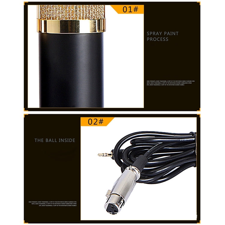 BM-800 Network K-Song Dedicated High-end Metal Shock Mount Microphone Set, BM800 Kit Black, BM800 Kit Pink, BM800 Kit Blue - HoMEdemic™ 