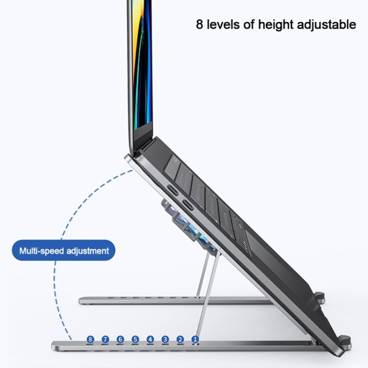 BONERUY P11F Notebook Cooling Bracket Fan Aluminum Alloy Radiator, Colour:  Gray with Type-C Cable - HoMEdemic™ 