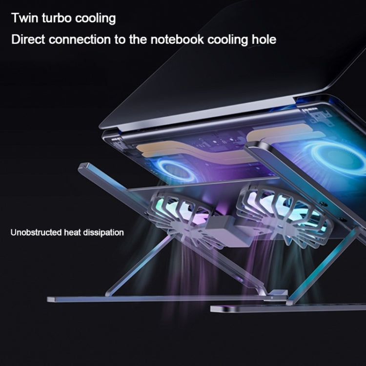 BONERUY P11F Notebook Cooling Bracket Fan Aluminum Alloy Radiator, Colour:  Silver with Type-C Cable - HoMEdemic™ 
