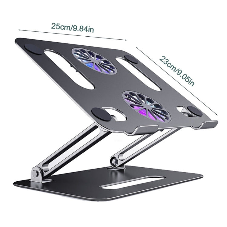 BONERUY P43F Aluminum Alloy Folding Computer Stand Notebook Cooling Stand, Colour: Silver with Type-C Cable - HoMEdemic™ 