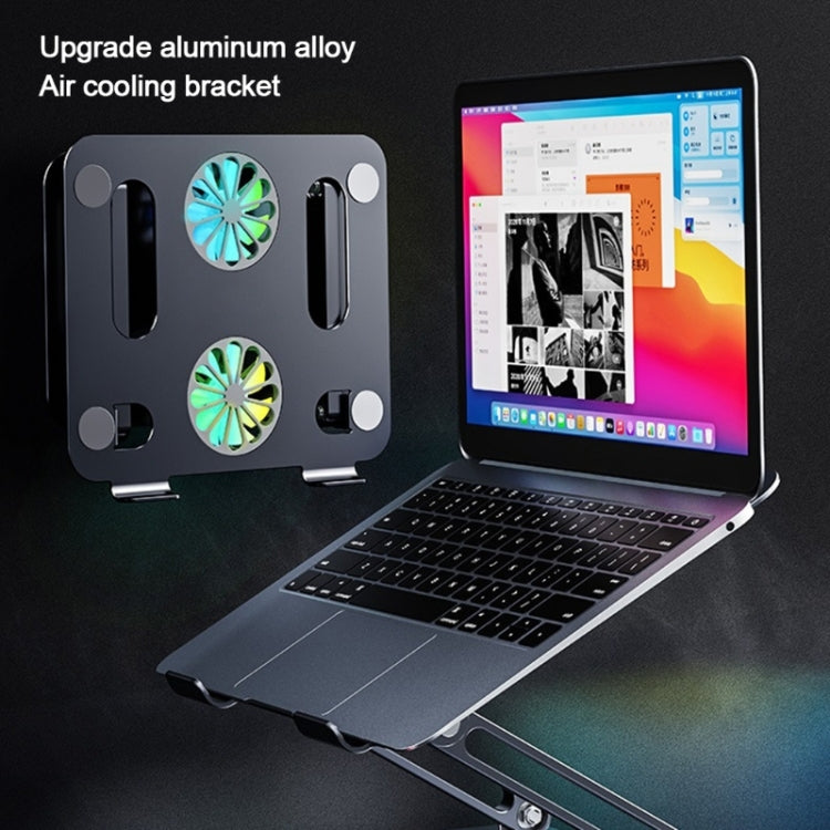 BONERUY P43F Aluminum Alloy Folding Computer Stand Notebook Cooling Stand, Colour: Silver with Type-C Cable - HoMEdemic™ 