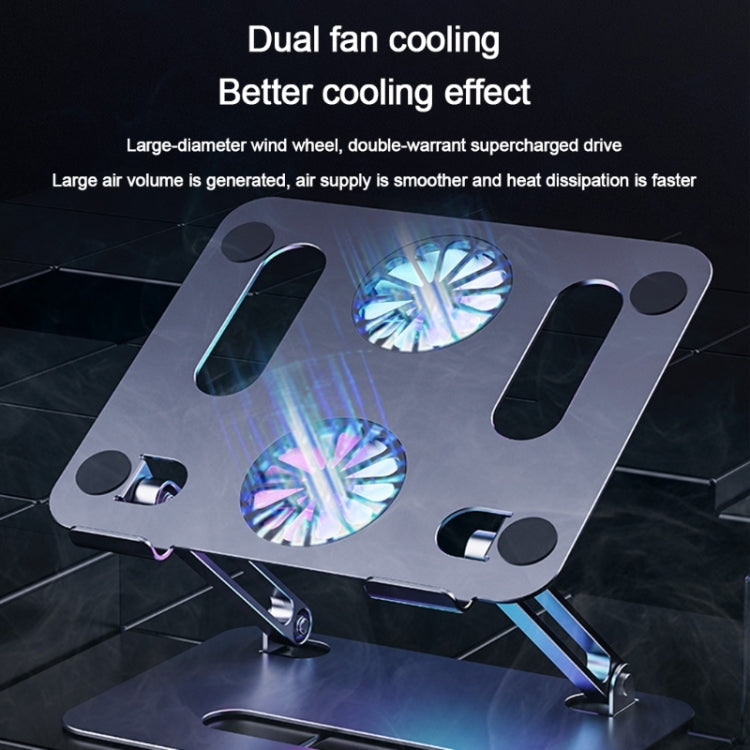 BONERUY P43F Aluminum Alloy Folding Computer Stand Notebook Cooling Stand, Colour: Silver with Type-C Cable - HoMEdemic™ 