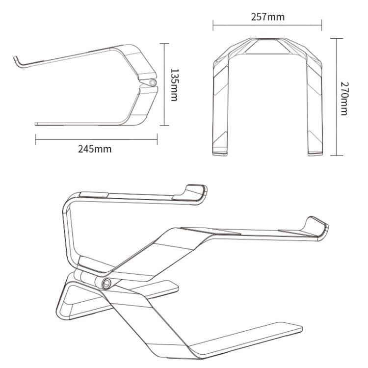 BONERUY P69 Laptop Stand Tablets Holder Heat Dissipation Aluminum Alloly Stand(Silver) - HoMEdemic™ 