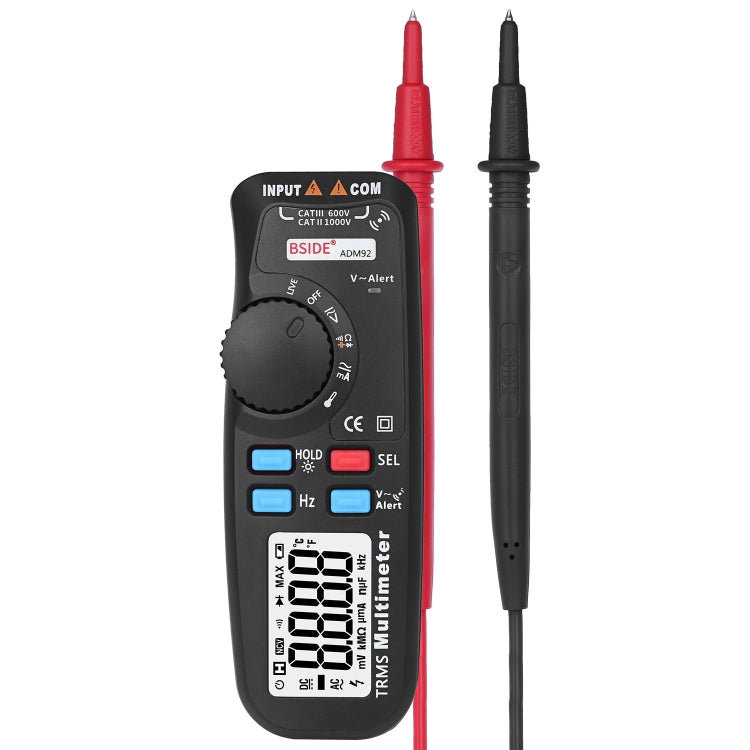BSIDE ADM92 Handheld True RMS Digital Multimeter Auto Range 6000 Counts TRMS Tester with Live Wire Check Temp NCV Hz ohm Diode - HoMEdemic™ 
