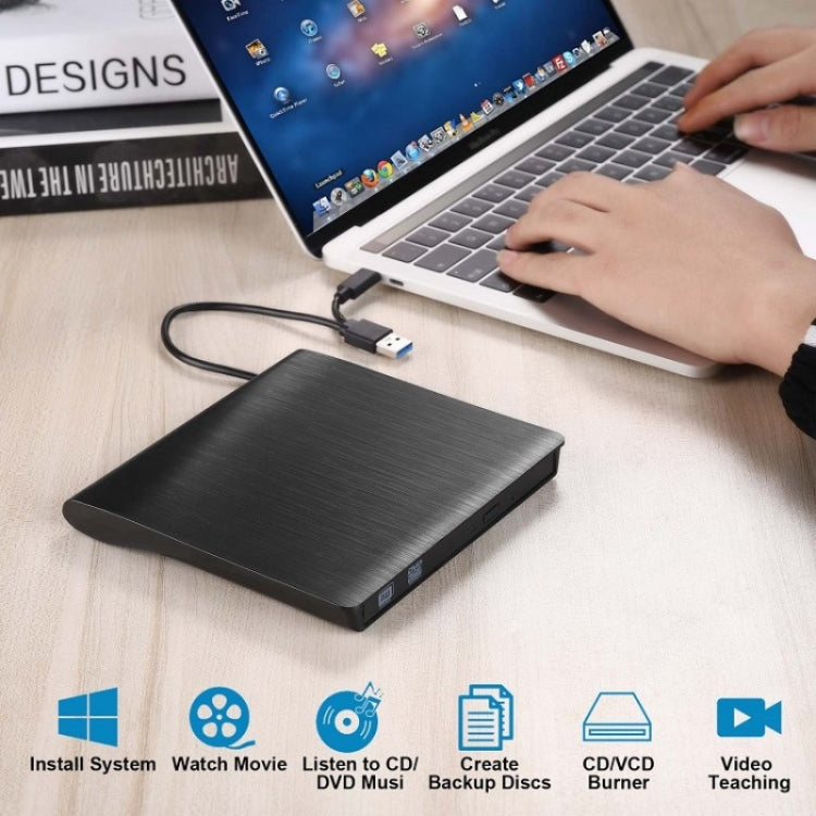 BT638 Notebook Desktop External USB 3.0 Portable CD Player CD-RW Optical Drive Burner - HoMEdemic™ 