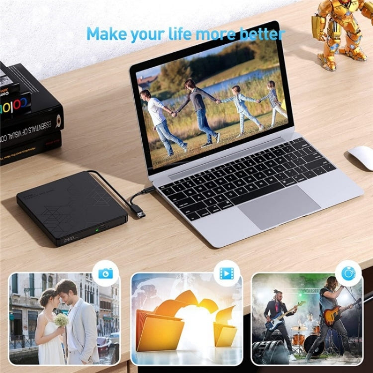 BT668 Readable TF / SD Card USB Multi-Function CD Disc Player External Optical Drive DVD Burner - HoMEdemic™ 