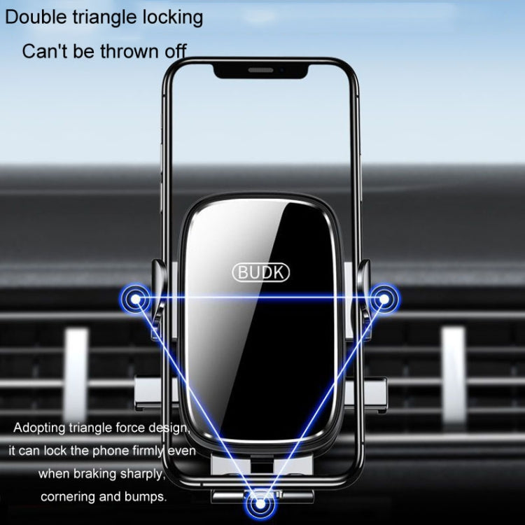 BUDK Anti-shake Car Phone Bracket Car Navigation Air Vent Fixed Gravity Support Stand(Black) - HoMEdemic™ 