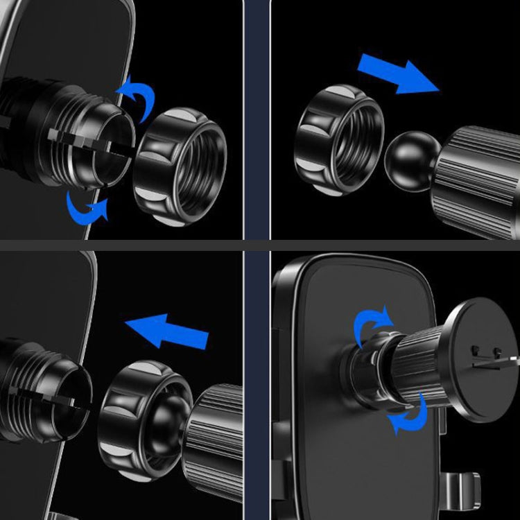 BUDK Anti-shake Car Phone Bracket Car Navigation Air Vent Fixed Gravity Support Stand(Black) - HoMEdemic™ 