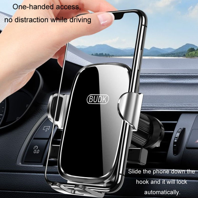 BUDK Anti-shake Car Phone Bracket Car Navigation Air Vent Fixed Gravity Support Stand(Silver) - HoMEdemic™ 