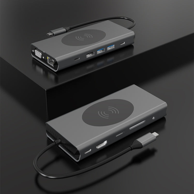 BX13V 13 In 1 Type-C Docking Station Wireless Charging Hub, BX13V - HoMEdemic™ 