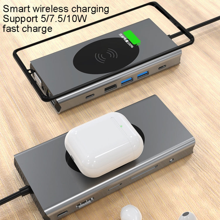 BX13V 13 In 1 Type-C Docking Station Wireless Charging Hub, BX13V - HoMEdemic™ 