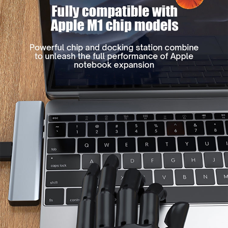 BYL-2101 7 in 1 Dual USB-C / Type-C to USB Docking Station HUB Adapter (Silver) - HoMEdemic™ 