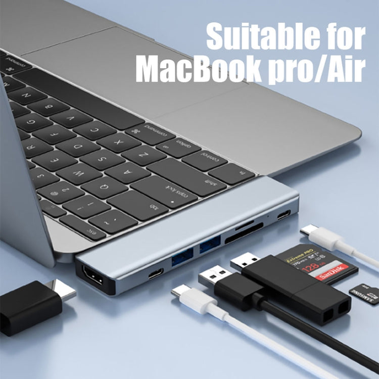 BYL-2101 7 in 1 Dual USB-C / Type-C to USB Docking Station HUB Adapter (Silver) - HoMEdemic™ 