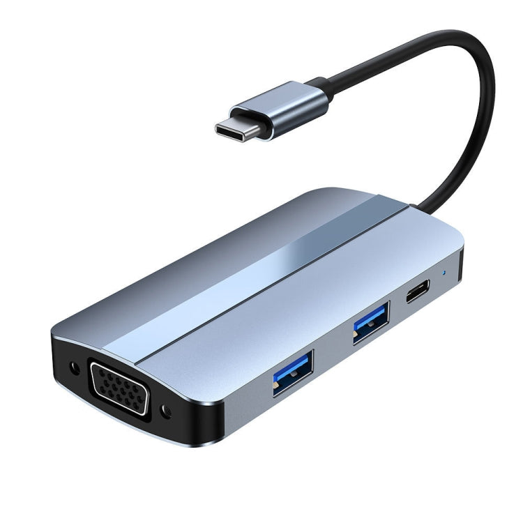 BYL-2106 7 in 1 USB-C / Type-C to USB Docking Station HUB Adapter (Silver) - HoMEdemic™ 