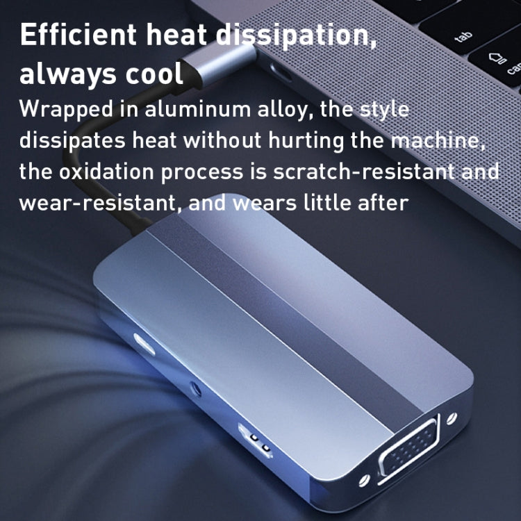 BYL-2106 7 in 1 USB-C / Type-C to USB Docking Station HUB Adapter (Silver) - HoMEdemic™ 