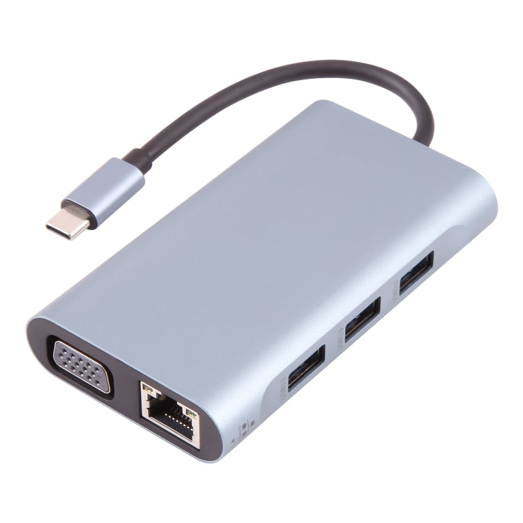 BYL-2111 7 in 1 USB-C / Type-C to USB Docking Station HUB Adapter (Silver) - HoMEdemic™ 