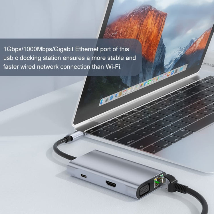 BYL-2111 7 in 1 USB-C / Type-C to USB Docking Station HUB Adapter (Silver) - HoMEdemic™ 