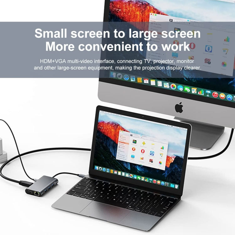 BYL-2111 7 in 1 USB-C / Type-C to USB Docking Station HUB Adapter (Silver) - HoMEdemic™ 