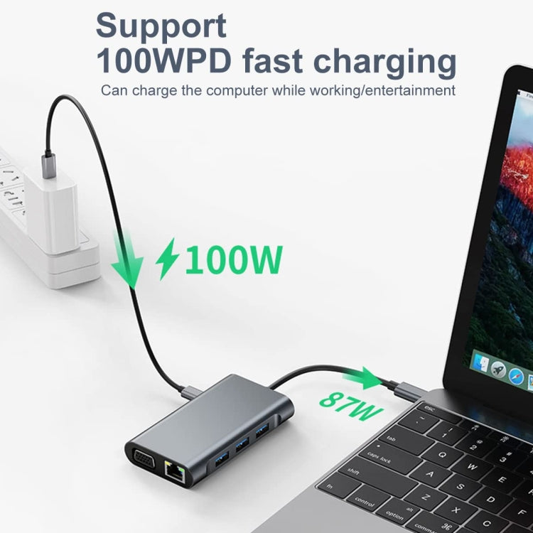BYL-2111U3 7 in 1 USB-C / Type-C to USB Docking Station HUB Adapter (Silver) - HoMEdemic™ 