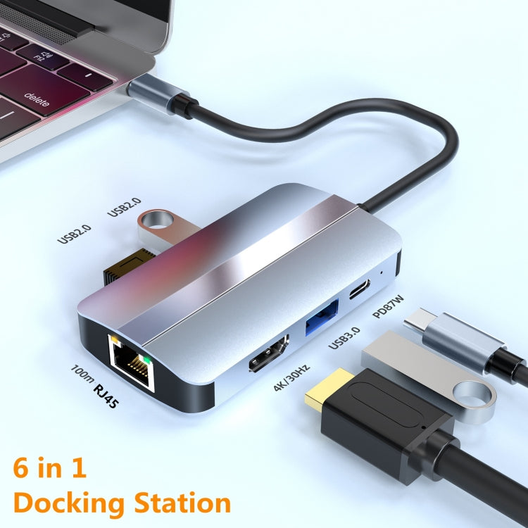 BYL-2203 6 in 1 USB-C / Type-C to USB Multifunctional Docking Station HUB Adapter - HoMEdemic™ 