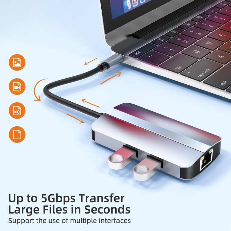 BYL-2203 6 in 1 USB-C / Type-C to USB Multifunctional Docking Station HUB Adapter - HoMEdemic™ 
