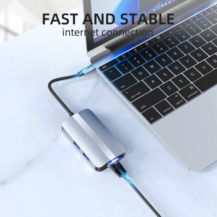 BYL-2203 6 in 1 USB-C / Type-C to USB Multifunctional Docking Station HUB Adapter - HoMEdemic™ 