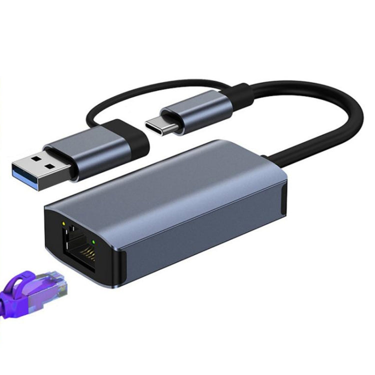 BYL-2207TU 2 in 1 USB + Type-C to RJ45 Docking Station HUB Adapter - HoMEdemic™ 