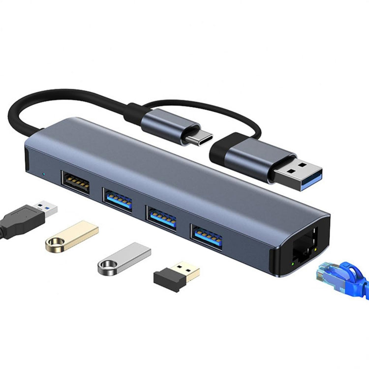 BYL-2208TU 5 in 2 USB + USB-C / Type-C to USB Multifunctional Docking Station HUB Adapter - HoMEdemic™ 