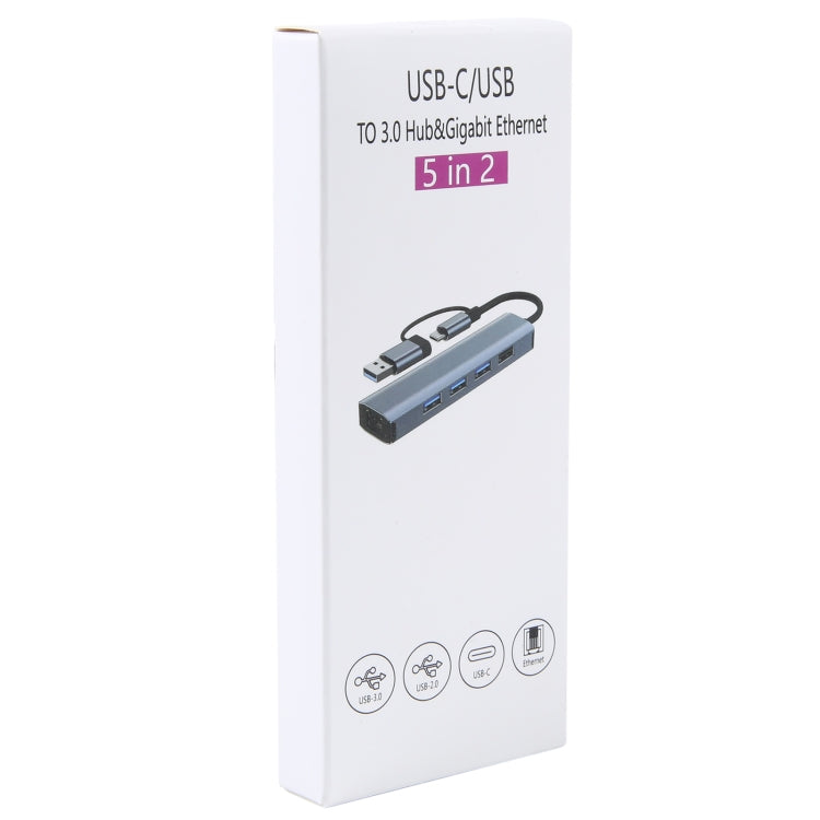 BYL-2208TU 5 in 2 USB + USB-C / Type-C to USB Multifunctional Docking Station HUB Adapter - HoMEdemic™ 