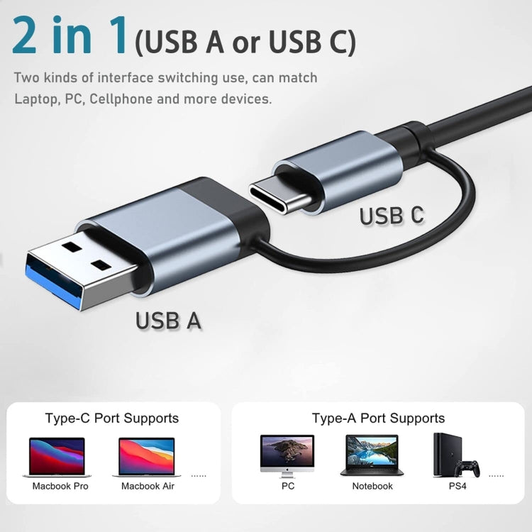 BYL-2208TU 5 in 2 USB + USB-C / Type-C to USB Multifunctional Docking Station HUB Adapter - HoMEdemic™ 