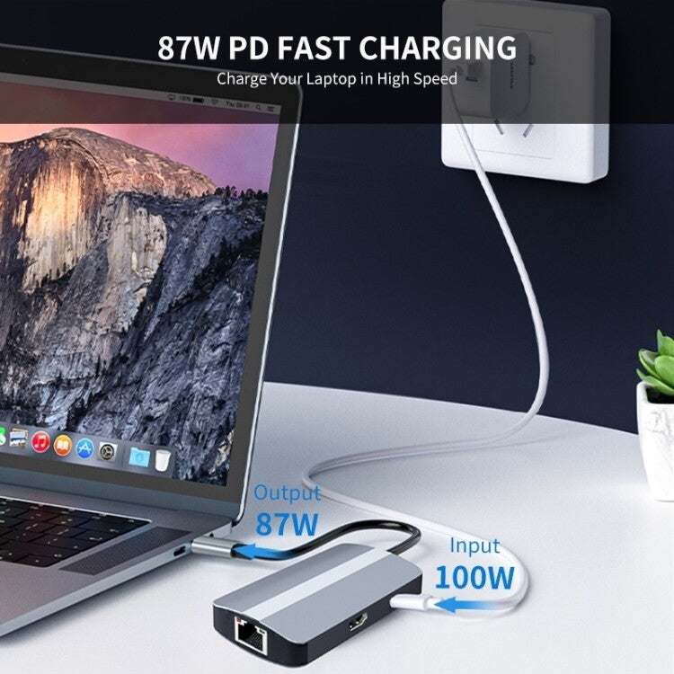 BYL-2209 6 in 1 USB-C / Type-C to USB Multifunctional Docking Station HUB Adapter - HoMEdemic™ 